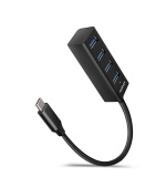 AXAGON HUE-M1C, 4x USB 3.2 Gen 1 MINI hub, kovový, kabel USB-C 20cm
