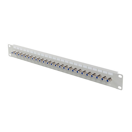 PATCH PANEL 24 PORTŮ 1U S KONEKTOREM TYPU F ŠEDÝ LANBERG