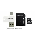 GOODRAM microSDXC karta 64GB M1A4 All-in-one (R:100/W:10 MB/s), UHS-I Class 10, U1 + Adapter + OTG card reader/čtečka
