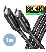 AXAGON BUCM4X-CM10AB NewGEN+ kabel USB-C  USB-C, 1m, USB4 Gen 3×2, PD 240W 5A, 8K HD, ALU, oplet, černý