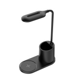 Platinet PDL1930B stolní LED lampa 3W stmívatelná, bezdrátové nabíjení, černá