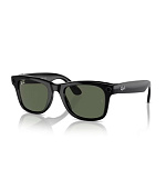 Meta Ray-Ban Gen1 Wayfarer, Shiny Black, G15 Green LARGE