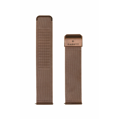 Garett univerzální řemínek 18 mm, zlatorůžový kovový, typ Mesh rose gold