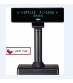 Virtuos VFD zákaznický displej Virtuos FV-2030B 2x20 9mm, serial, černý