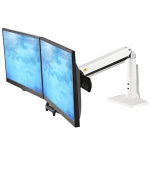 Bílý stolní držák na dva monitory NB F27W