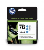 HP 712 Ink. náplň azurová, trojbalení, 3ED77A