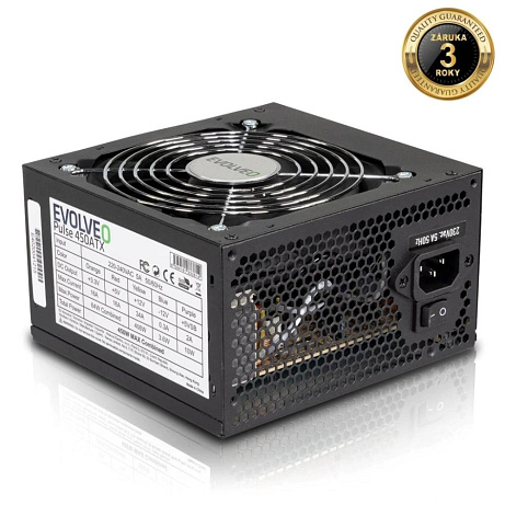 EVOLVEO Pulse 450ATX, zdroj 450W, ATX, tichý, bulk, záruka 3 roky, černý