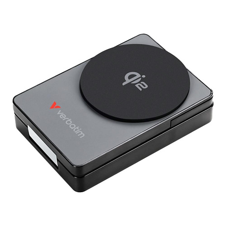 VERBATIM Powerbanka Charge 'n' Go Qi2, Magnetická, 10000 mAh, USB-C, Šedá