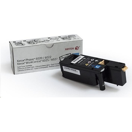 BAZAR - Xerox toner Cyan pro Phaser 6020, 6022, WorkCentre 6025, 6027 (1000 str, cyan) - Poškozený obal (Komplet)