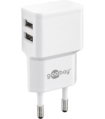 goobay Napájecí a nabíjecí adaptér 230V na 2x USB, max.2,4A, bílý
