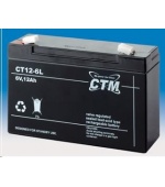 Baterie - CTM CT 6-12L (6V/12Ah - Faston 250), životnost 5let