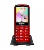 EVOLVEO EasyPhone XO, mobilní telefon pro seniory s nabíjecím stojánkem (červená barva)