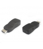 PREMIUMCORD Převodník HDMI na VGA miniaturní provedení se zvukem a napájecím konektorem - černý