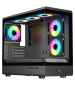 EVOLVEO Ursus, skříň mATX, 6x ARGB ventilátor 120mm, skleněná bočnice + přední panel
