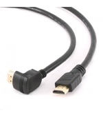 GEMBIRD Kabel HDMI-HDMI M/M 3m, 1.4, M/M stíněný, zlacené kontakty, 90° lomený, černý