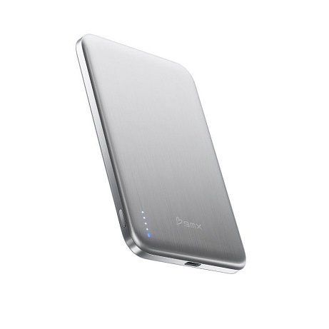 BMX SolidSafe™ Air Titanium 5K Qi2 Wireless Magnetic Power Bank, Silver