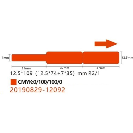 Niimbot štítky na kabely RXL 12,5x109mm 60ks Red pro D11 a D110