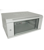 XtendLan 19" nástěnný rozvaděč 4U 600x450, nosnost 60 kg, skleněné dveře, svařovaný, šedý