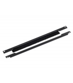19" průchozí panel 1U rozdělený horizont. 350x21mm černý