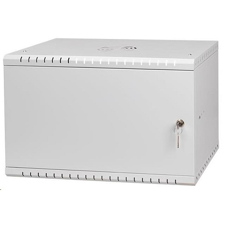 LEXI-Net 19" nástěnný rozvaděč Basic 6U 520x350, plechové dveře, bez zad, rozložený, šedý