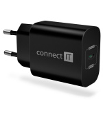 CONNECT IT Voyager2 nabíjecí adaptér 1×USB-C, 25W PD, černá