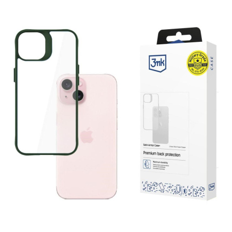 3mk ochranný kryt Satin Armor Case+ Green pro Apple iPhone 15