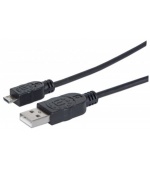 MANHATTAN Kabel propojovací USB 2.0 A Male / Micro-B Male, 1.8m, černý