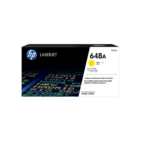 HP 648A Yellow LJ Toner Cart, CE262A (11,000 pages)