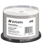 VERBATIM CD-R(50-pack) spindl, AZO 52X,700MB,WHITE WIDE THERMAL PRINTABLE SURFACE NON-ID
