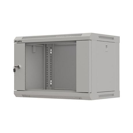 LANBERG 19" RACKOVÁ SKŘÍŇ PRO MONTÁŽ NA STĚNU 6U/540X350 (FLAT PACK) S PROSKLENÝMI DVEŘMI ŠEDÁ
