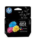 BAZAR - HP 651 Tri-color Original Ink Advantage Cartridge, C2P11AE (300 pages) - Poškozený obal (Komplet)