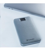 VERBATIM externí HDD 1TB, Executive Fingerprint Secure, USB 3.2 Gen 1 / USB-C, šedá
