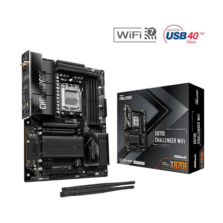 ASRock MB Sc AM5 X870E Challenger WiFi, AMD X870E, 4xDDR5, 1xHDMI, 2xUSB4, WiFi