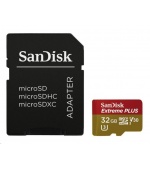 SanDisk MicroSDHC karta 32GB Extreme PLUS (10MB/s, UHS-I V30, Rescue Pro Deluxe) + adaptér