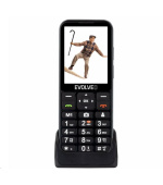 EVOLVEO EasyPhone LT, mobilní telefon pro seniory s nabíjecím stojánkem, černá