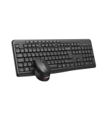 C-TECH klávesnice s myší WLKMC-04, Bezdrátový set 2.4GHz, CZ, Černá