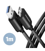 AXAGON BUMM3-AM10AB, SPEED kabel Micro-B USB USB-A, 1m, USB 3.2 Gen 1, 3A, ALU, tpe, černý