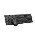 C-TECH klávesnice s myší WLKMC-03, Bezdrátový set 2.4GHz, CZ, Černá