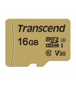TRANSCEND MicroSDHC karta 16GB 500S, UHS-I U3 V30 + adaptér