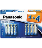 PANASONIC Alkalické baterie Evolta Platinum LR6EGE/8BW 4+4F AA 1,5V (Blistr 8ks)