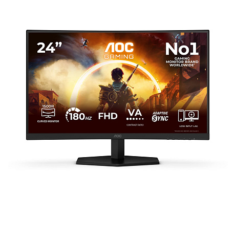 AOC MT VA LCD WLED 23,6" C24G42FE - VA panel, 1920x1080, 180Hz, 0,5ms, HDMI, DP, Zakřivený