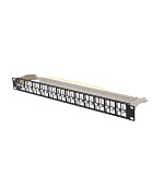 PATCH PANEL PRÁZDNÝ 48 PORTŮ 1U 19" FTP PRO MODULY KEYSTONE ČERNÝ LANBERG