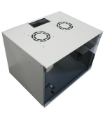 XtendLan 19" nástěnný rozvaděč 7U 520x400, nosnost 35 kg, skleněné kouřové dveře, svařovaný, šedý