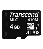 TRANSCEND Industrial Micro SDHC 410M 4GB, Class 10 UHS-I U1 A1, MLC
