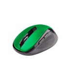 C-TECH myš WLM-02, černo-zelená, bezdrátová, 1600DPI, 6 tlačítek, USB nano receiver