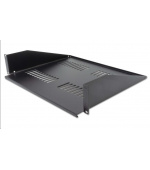 XtendLan 19" předsunutá police s perforací 2U/400mm, nosnost 25kg, černá