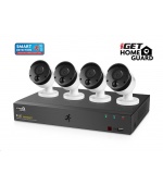 iGET HOMEGUARD HGNVK85304 Kamerový PoE systém se SMART detekcí pohybu, 8-kanálový FullHD NVR + 4x FullHD venkovní kamera