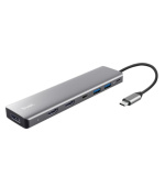 TRUST Dokovací stanice DALYX 7v1, 1xDP, 2xHDMI, 2xUSB-C, 2xUSB, šedá
