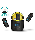 CONNECT IT Wireless mikrofon ClipMic Pro Lightning (2 ks + receiver) set s nabíjecím pouzdrem ČERNÝ
