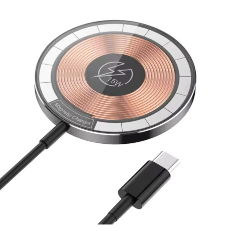1stCOOL bezdrátová přenosná QI nabíječka 15W, MagSafe, USB-C, černá